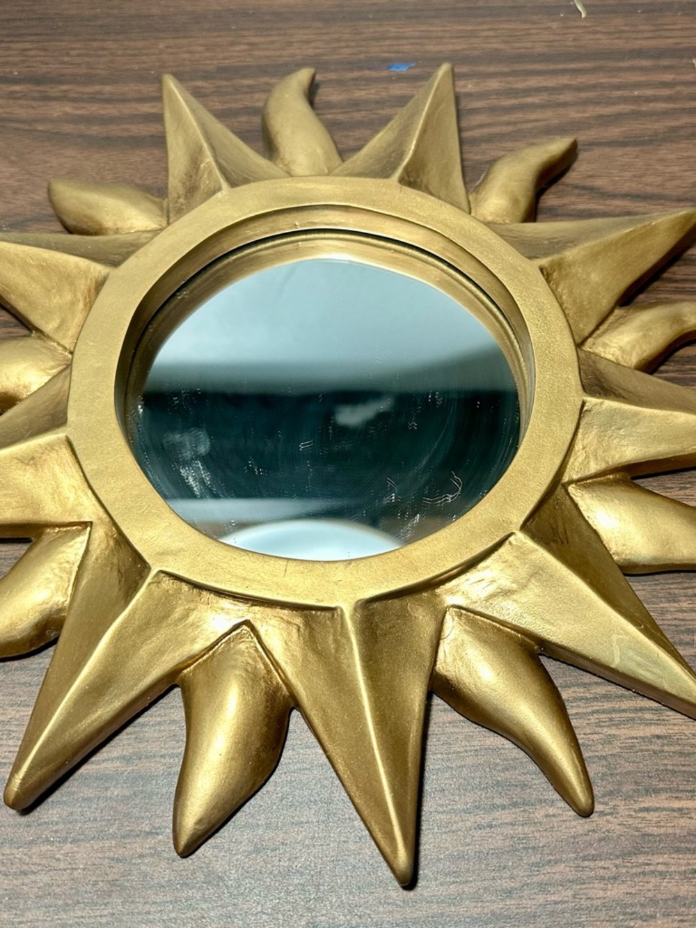 Vintage Gold Sunburst Wall Mirror - Decorative Home Wall Decor - Picture 8 of 8